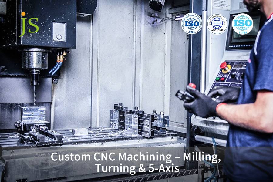 JS Precision: lavorazione CNC personalizzata: fresatura, tornitura e 5 assi