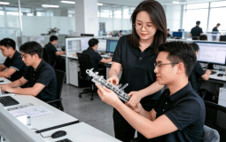 Integrated project management team coordinating automotive assembly phases