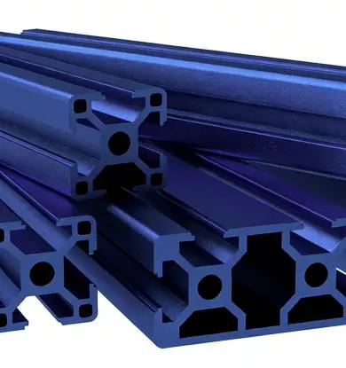 Blue custom aluminum extrusion profiles